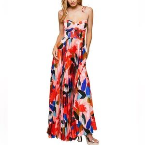 Hutch Ayla Pleated Floral Maxi Dress